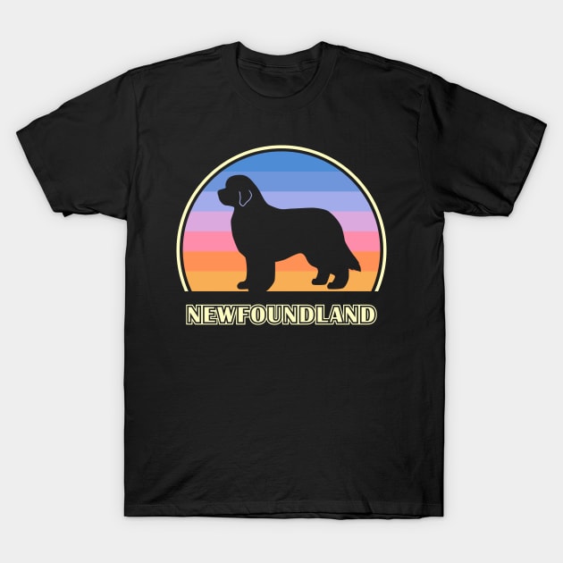 Newfoundland Vintage Sunset Dog T-Shirt by millersye